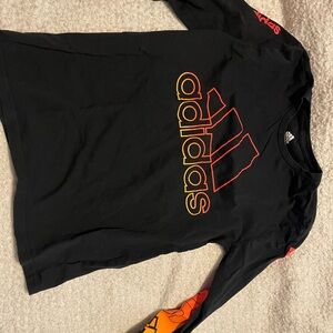 Adidas Long Sleeve Shirt in Black and orange size large 14/16